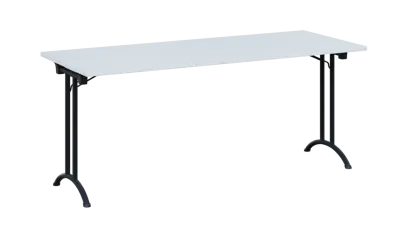 SLA 180 lak skládací jednací stůl 1800x700, deska 25 mm, podnož černý lak, deska bílá